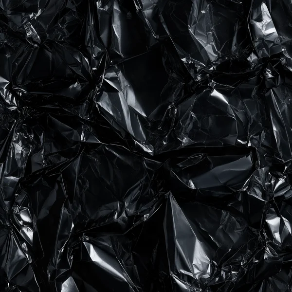 Crumpled Black Foil Texture