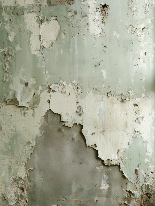 Peeling Paint on Aged Plaster Wall