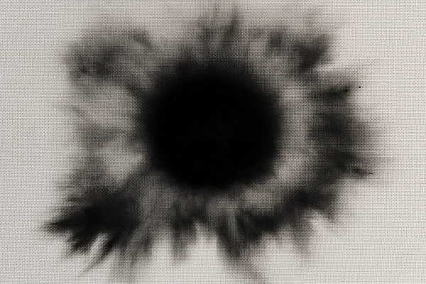 Black Ink Stain on Woven Fabric