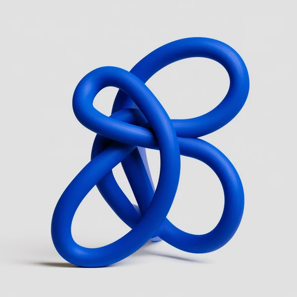 Blue Abstract Knot Sculpture