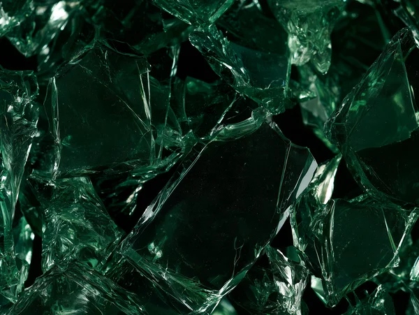 Shattered Green Glass Shards