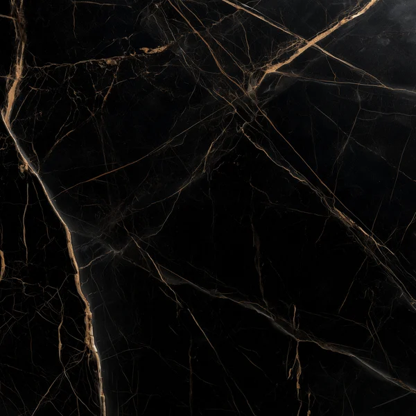 Black Marble Slab with Gold Veining