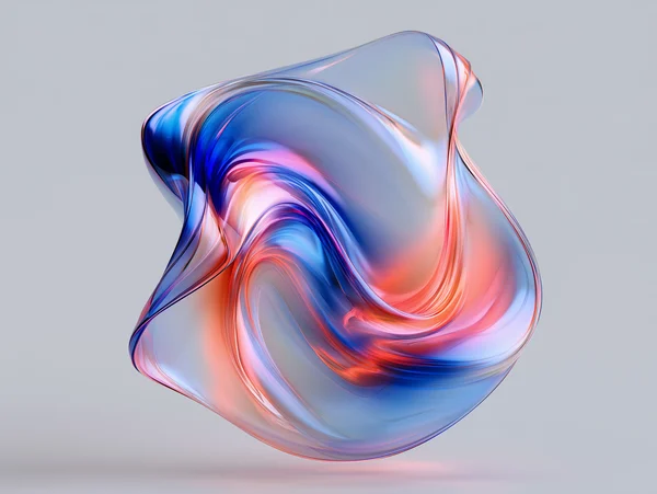 Iridescent Abstract Glass Form