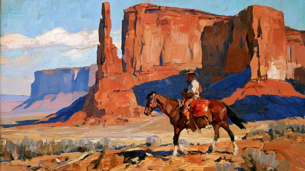 Lone Rider in the Desert Canyon