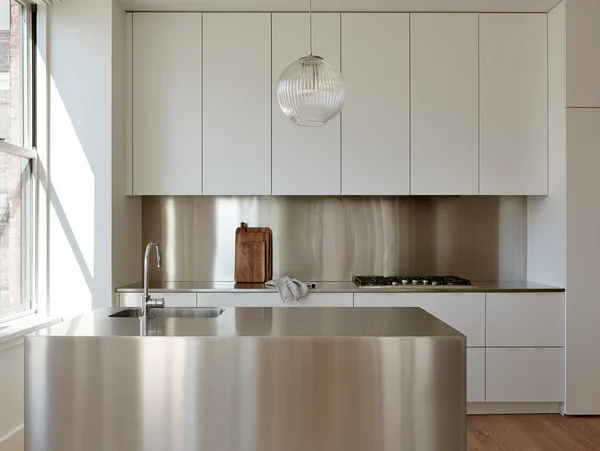 Modern Minimalist Kitchen with Stainless Steel