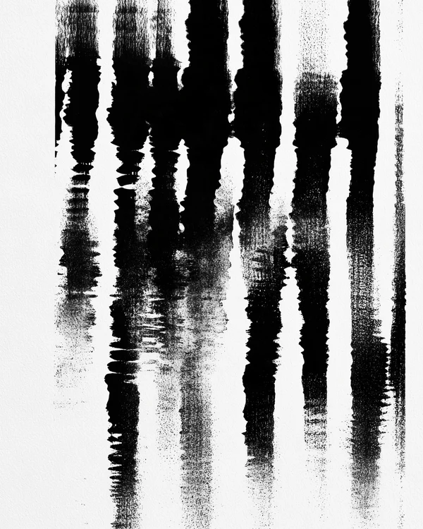 Abstract Monochrome Ink Strokes
