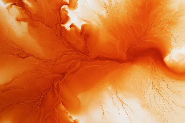Abstract Orange Ink Flow