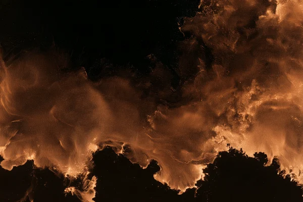 Abstract Gold Ink Flow on Black