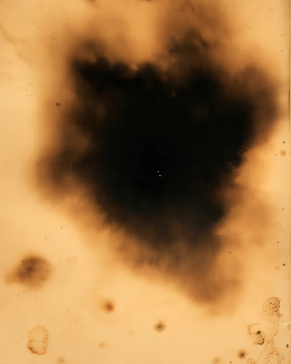 Aged Paper with Ink Stain
