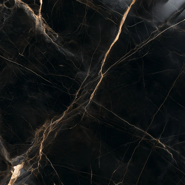 Black Marble Slab with Gold Veining