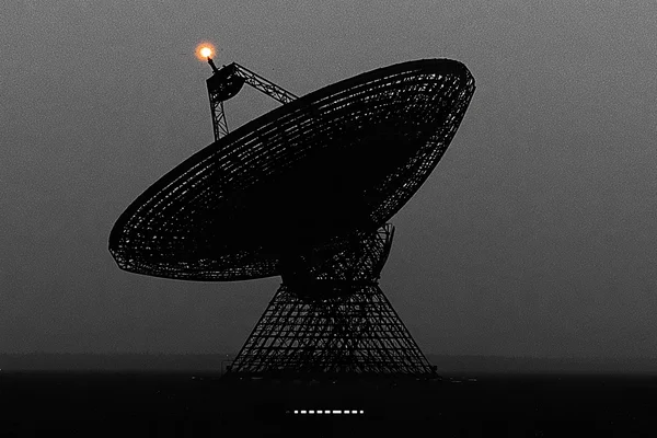 Silhouette of a Large Radio Telescope Dish