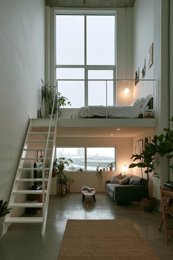 Modern Loft Apartment with Mezzanine Bedroom