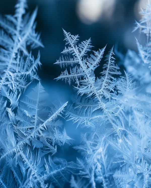 Delicate Frost Patterns on Glass