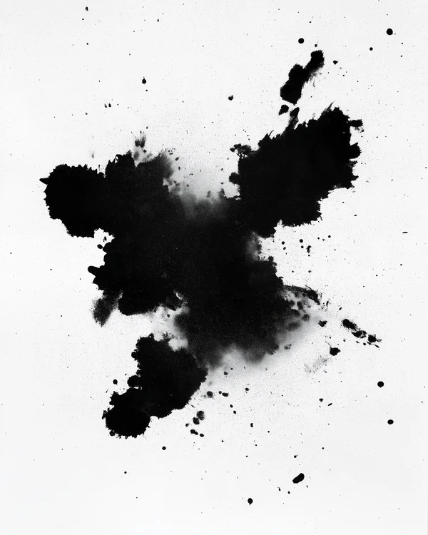 Abstract Black Ink Splatter