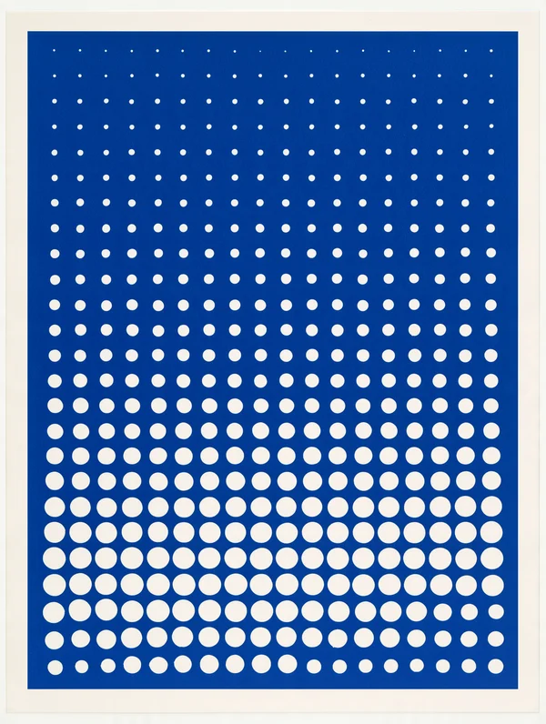 Blue Halftone Gradient Grid