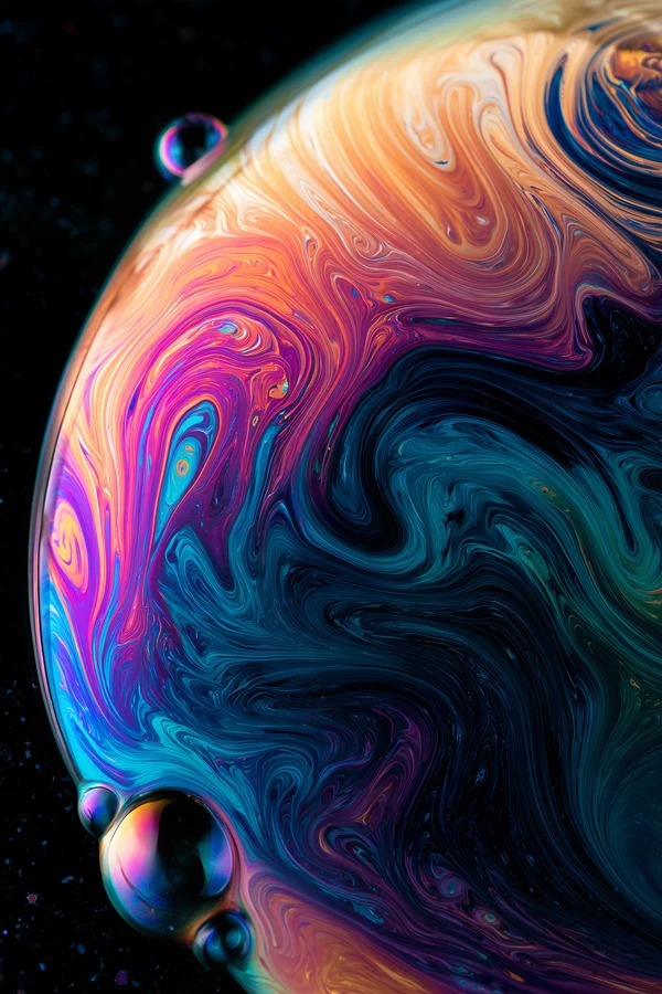 Swirling Iridescent Soap Film