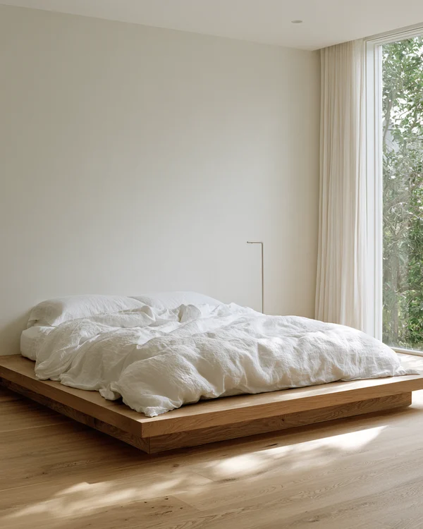 Minimalist Bedroom with Low Platform Bed