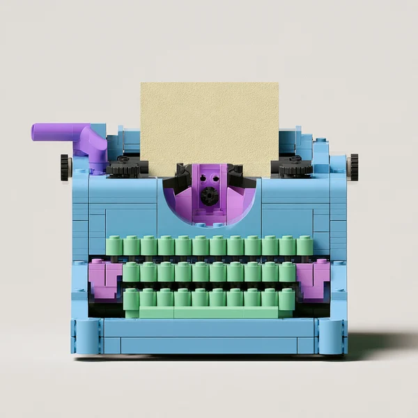 Pastel Brick Toy Typewriter