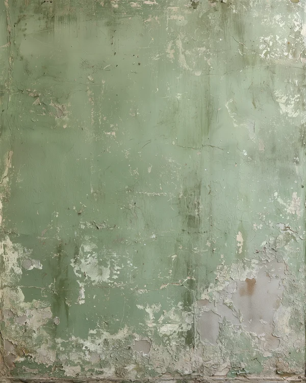 Weathered Sage Green Plaster Wall