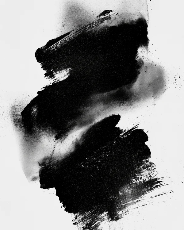 Abstract Black Ink Smear