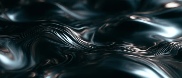 Abstract Dark Liquid Chrome Waves