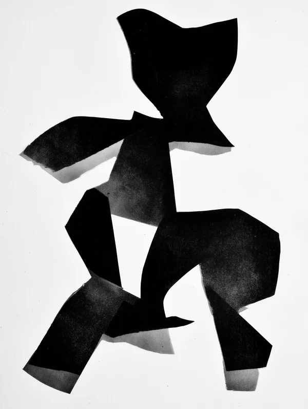 Abstract Black Paper Collage