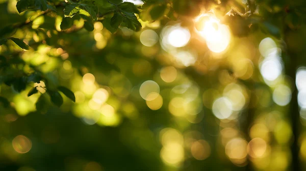 Sunlight Filtering Through Forest Leaves