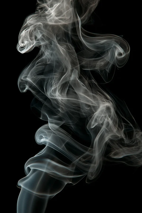Swirling White Smoke Plumes