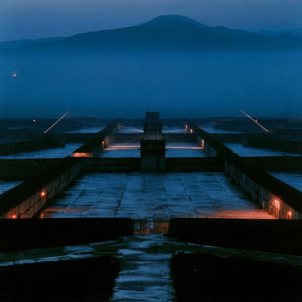 Symmetrical Concrete Structure at Twilight