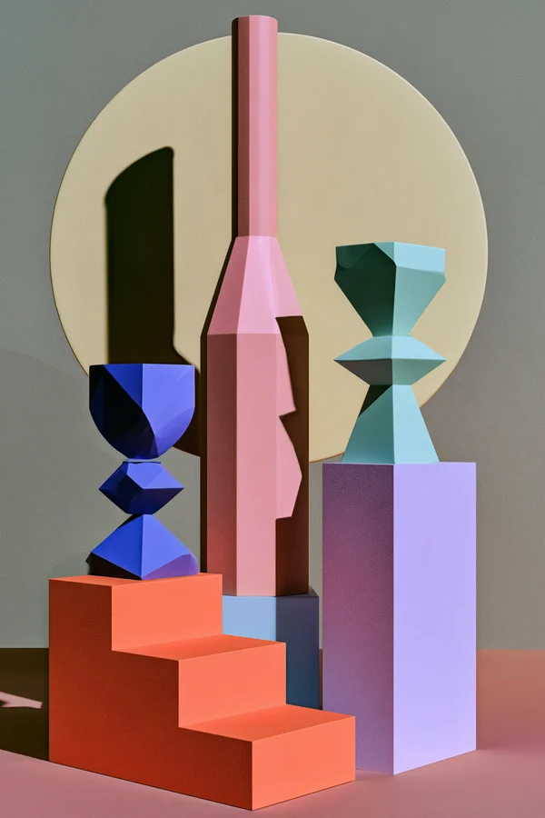Geometric Still Life Sculpture Composition