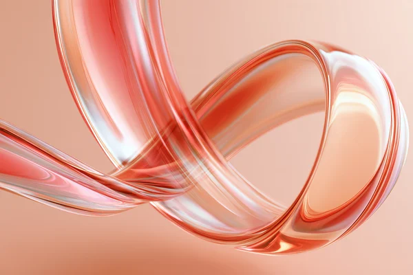 Abstract Coral Glass Ribbon