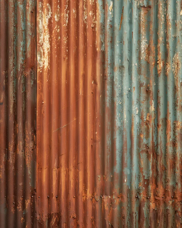 Weathered Corrugated Metal Surface