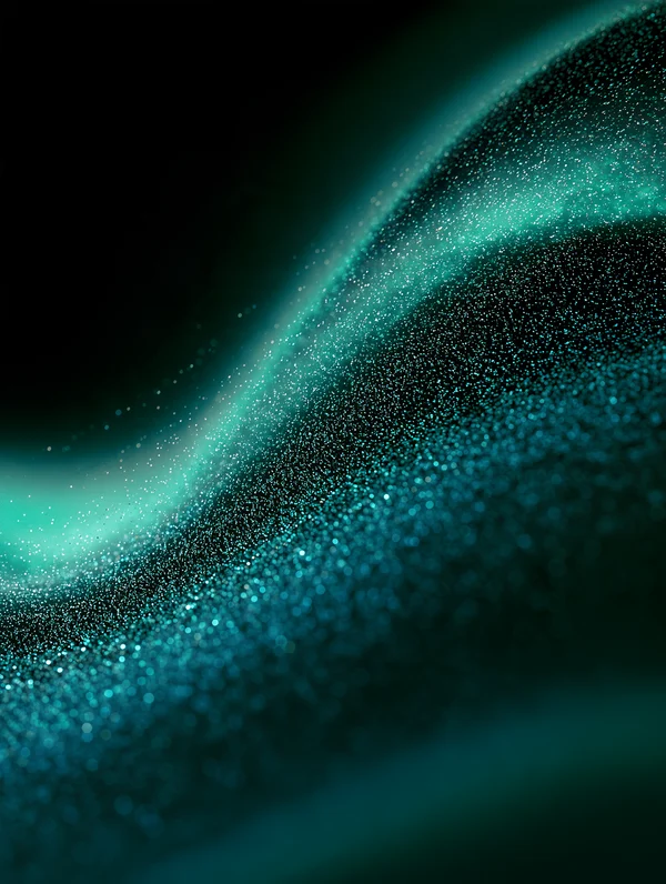Glowing Aqua Particle Flow