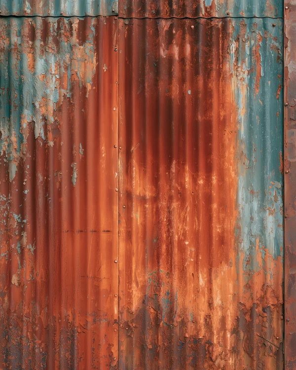 Rusted Corrugated Metal Surface