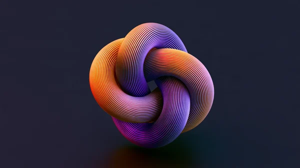 Abstract Interlocked Ring Knot