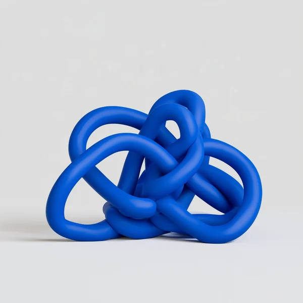 Blue Abstract Knot Sculpture