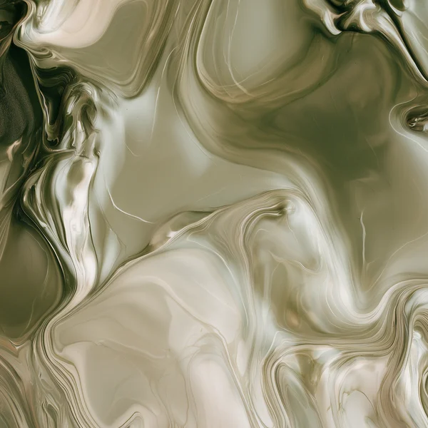 Olive and Cream Fluid Marble Swirls