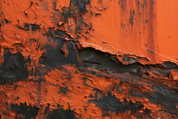 Flaking Orange Paint on Metal