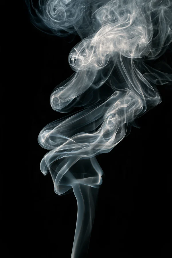 Swirling White Smoke Plumes
