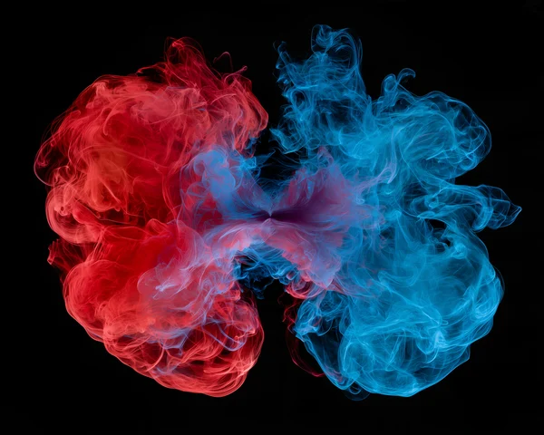 Red and Blue Ink Collision