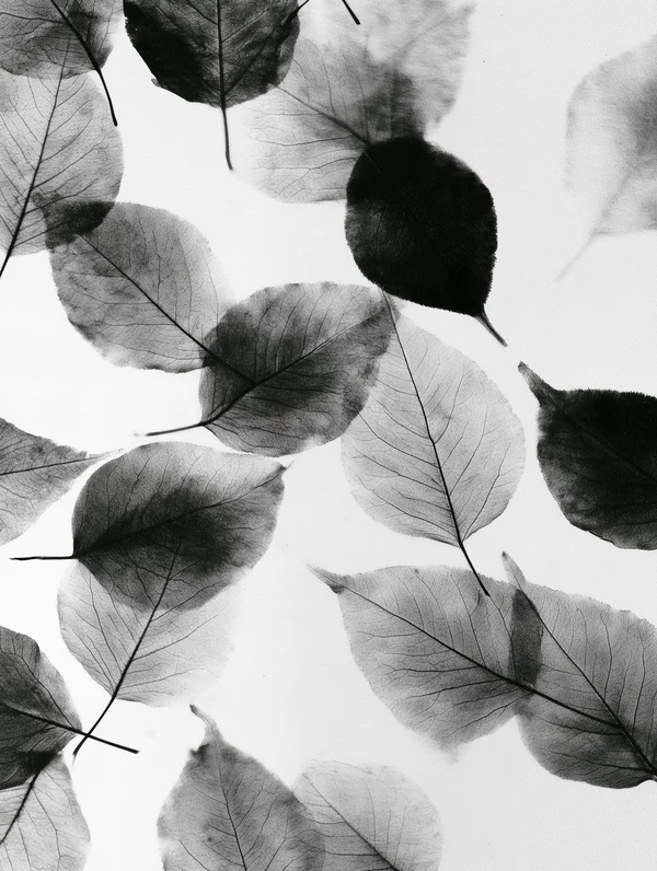 Monochrome Leaf Silhouette Pattern