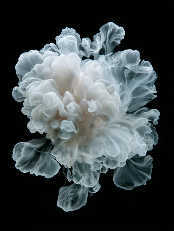Ethereal White Ink Plume