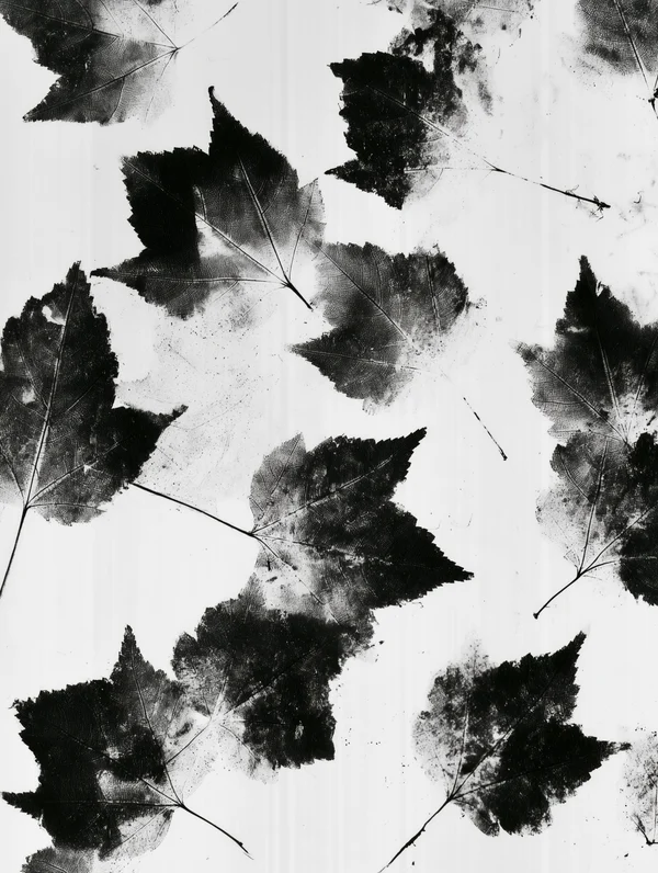 Monochrome Leaf Print Pattern