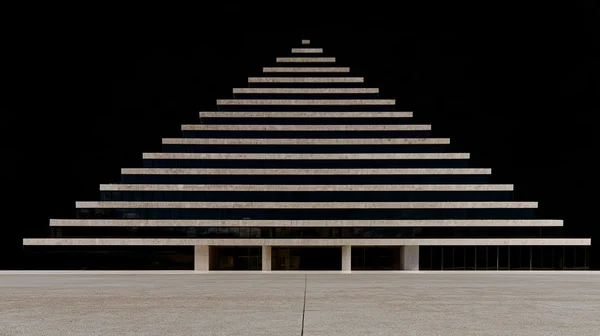 Symmetrical Stepped Pyramid Building