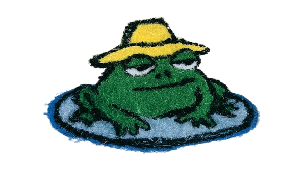 Fuzzy Frog Patch with Yellow Hat