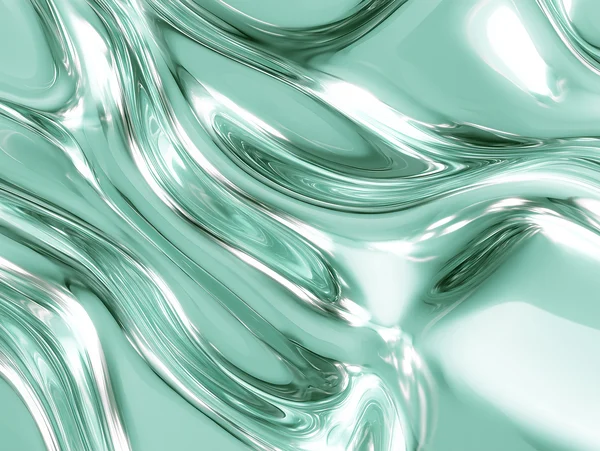 Mint Green Liquid Chrome Abstract