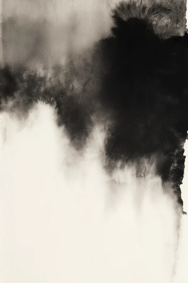 Monochrome Ink Wash Abstract