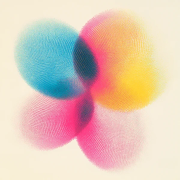 Abstract Halftone Color Circles