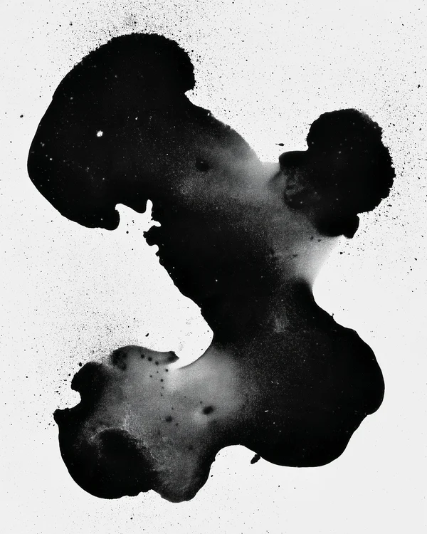 Abstract Black Ink Splatter