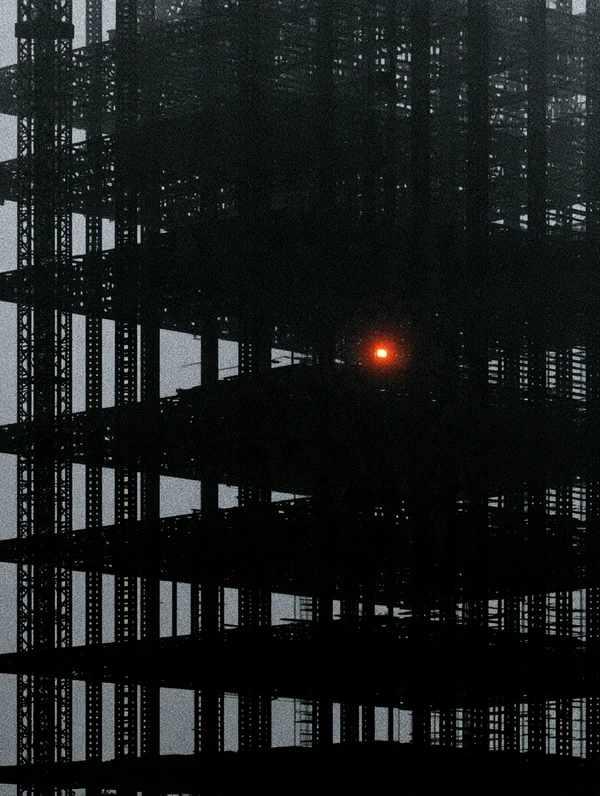 Unfinished Steel High-Rise Skeleton